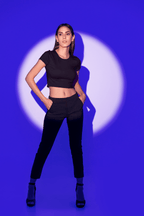 Black Plain Crop Top