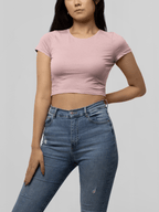 Baby Pink Plain Crop Top