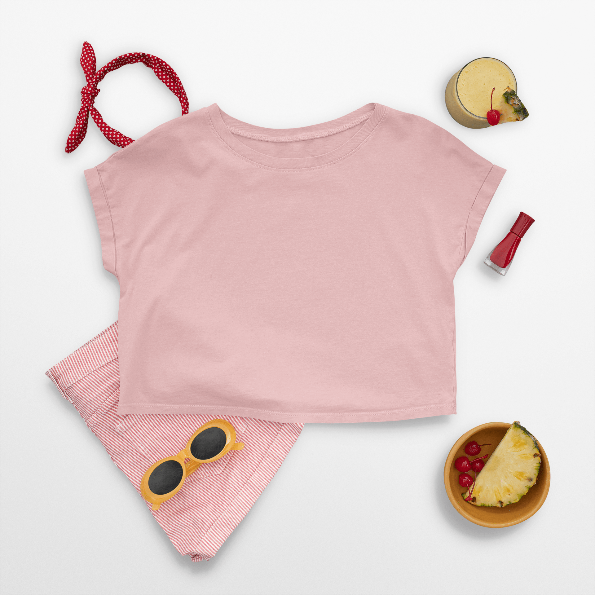 Baby Pink Plain Crop Top