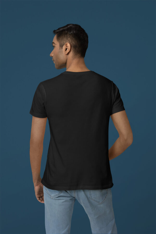 Plain Black - Regular Men's T-Shirt - Image 3