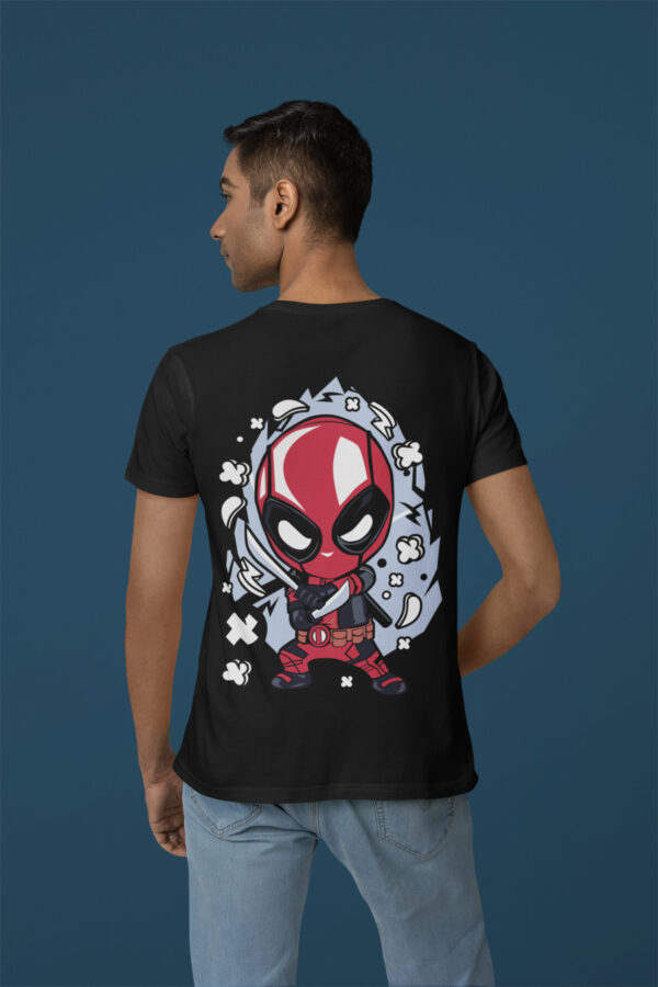 Deadpool - Back Printed - Superhero T-Shirt - Black - Image 5