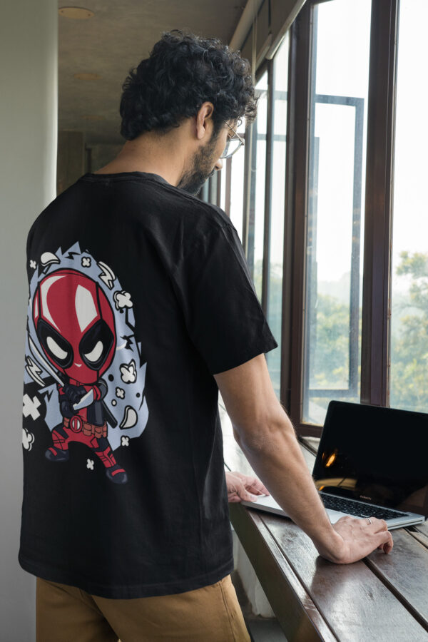 Deadpool - Back Printed - Superhero T-Shirt - Black