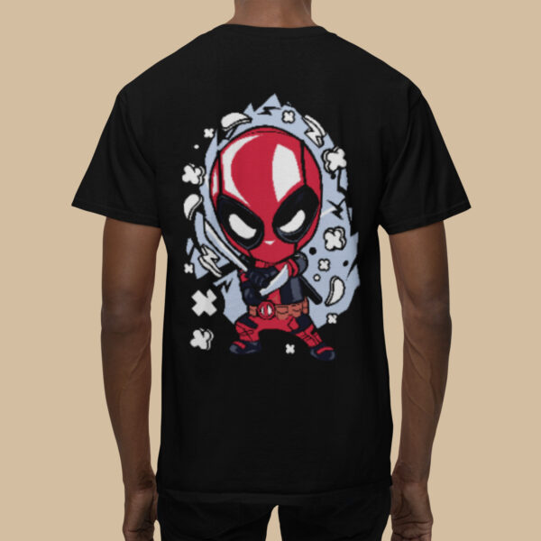 Deadpool - Back Printed - Superhero T-Shirt - Black - Image 3