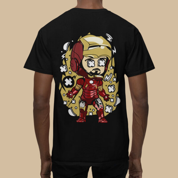 Iron Man - Back Printed - Superhero T-Shirt - Black - Image 3