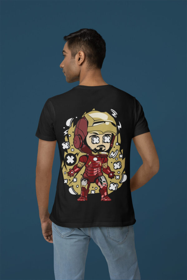 Iron Man - Back Printed - Superhero T-Shirt - Black - Image 5