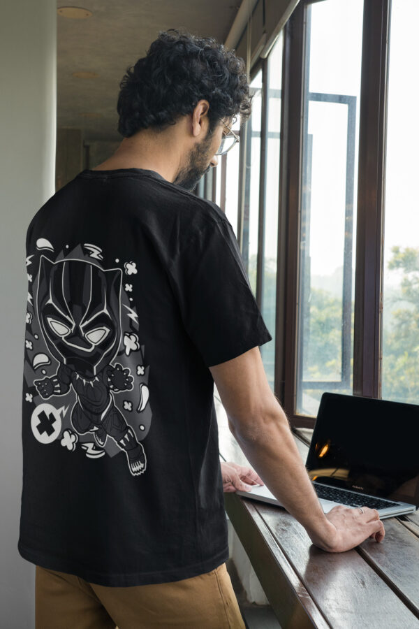 Black Panther - Back Printed - Superhero T-Shirt - Black