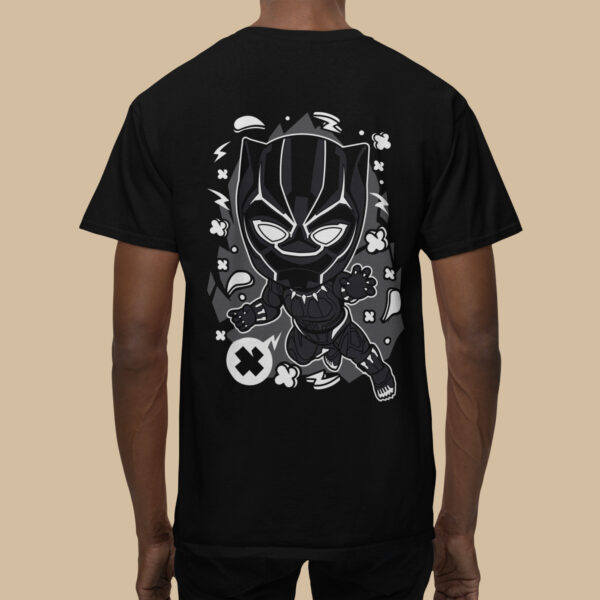 Black Panther - Back Printed - Superhero T-Shirt - Black - Image 3