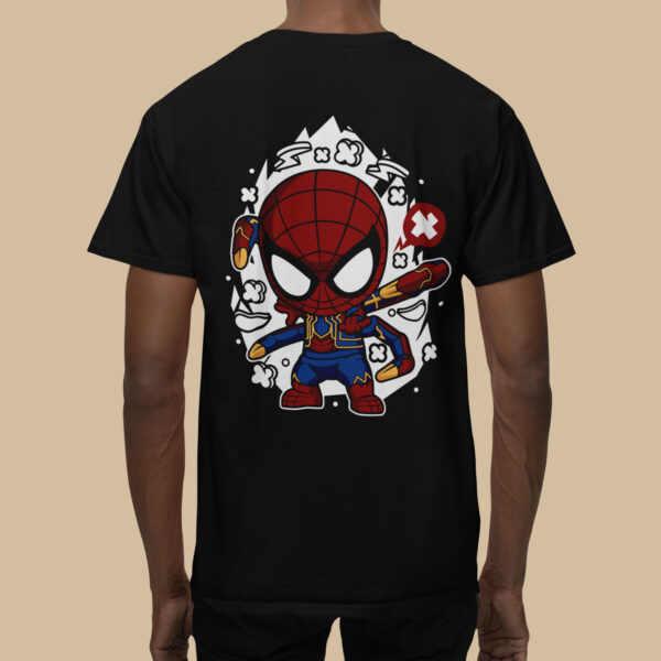 Spiderman - Back Printed - Superhero T-Shirt - Black - Image 3