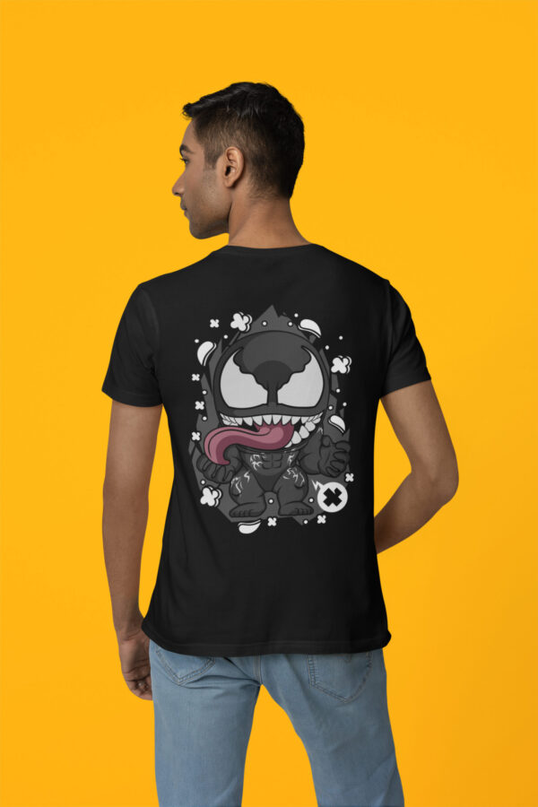 Venom - Back Printed - Superhero T-Shirt - Black - Image 3