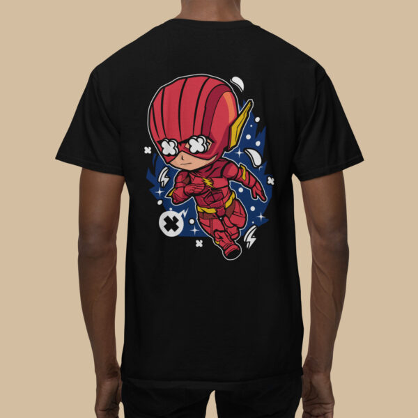 Flash - Back Printed - Superhero T-Shirt - Black - Image 5