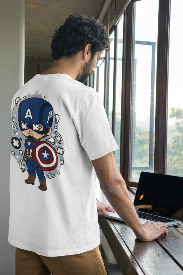 Captain America - Back Printed - Superhero T-Shirt - White