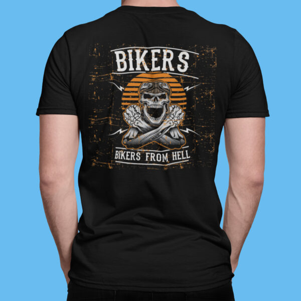 Bikers From Hell - Black Printed - Bikers T-Shirt