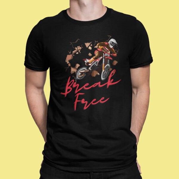 Break Free - Black Printed - Bikers T-Shirt