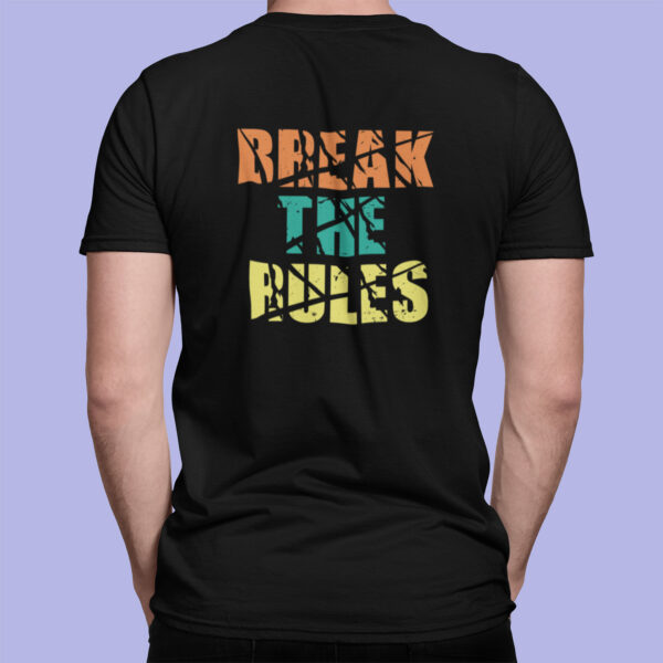 Break The Rules - Black Printed - Bikers T-Shirt