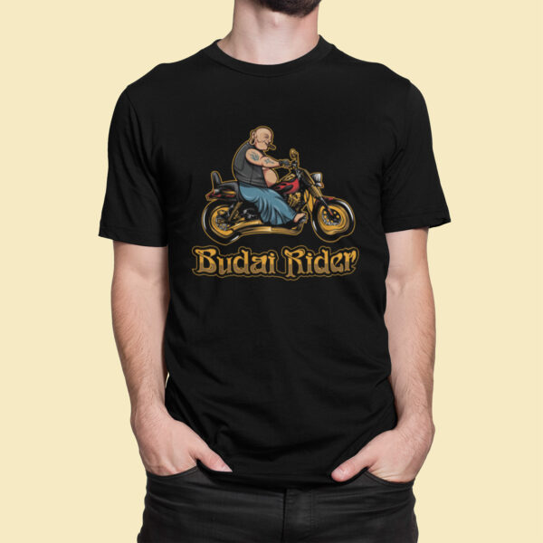 Budai Rider - Black Printed - Bikers T-Shirt - Image 7
