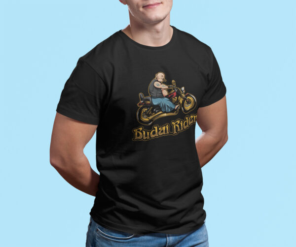 Budai Rider - Black Printed - Bikers T-Shirt - Image 4