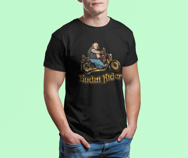 Budai Rider - Black Printed - Bikers T-Shirt - Image 5