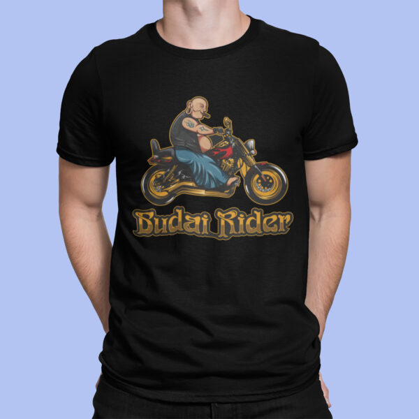 Budai Rider - Black Printed - Bikers T-Shirt - Image 3