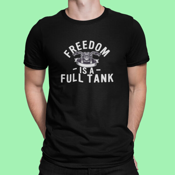 Freedom Is A Fuel Tank - Black Printed - Bikers T-Shirt - Image 7