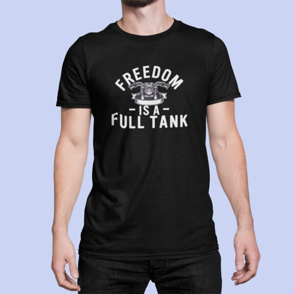 Freedom Is A Fuel Tank - Black Printed - Bikers T-Shirt