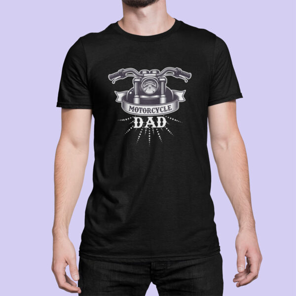 Motorcycle Dad - Black Printed - Bikers T-Shirt