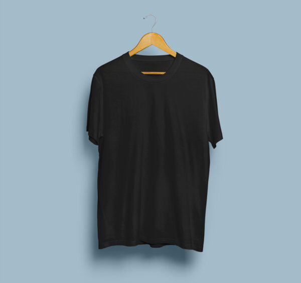 Plain Black - Regular Men's T-Shirt - Image 5