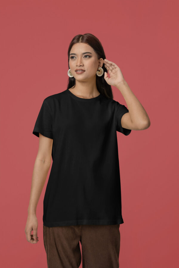 Plain Black - Regular Women's T-Shirt - Image 2