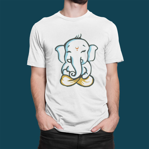 Baal Ganesha - White Printed - Spiritual T-Shirt