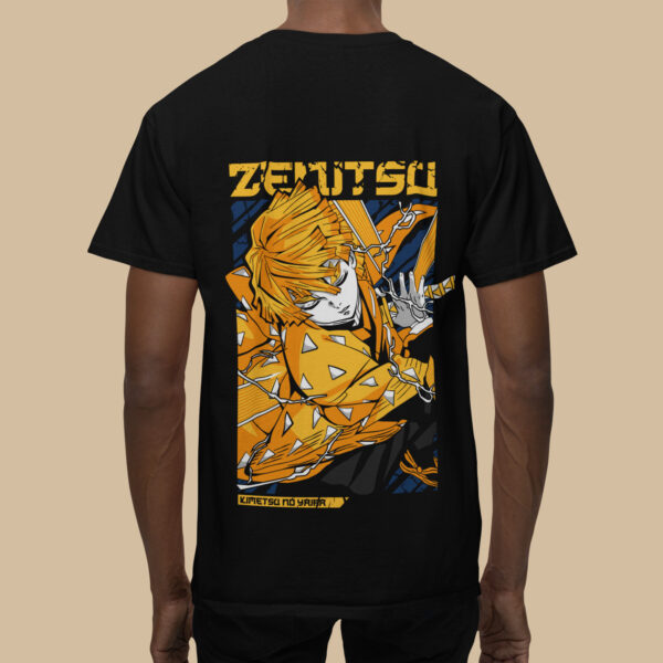 Zenutsu Demon Slayer - Black Printed - Anime T-Shirt