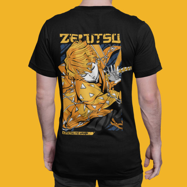 Zenutsu Demon Slayer - Black Printed - Anime T-Shirt - Image 5