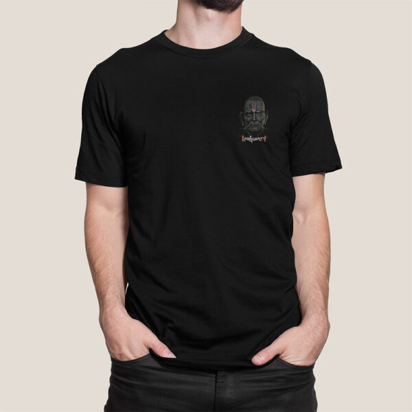 Bihu Nakos Swami Samarth - Black Printed - Spiritual T-Shirt - Image 2