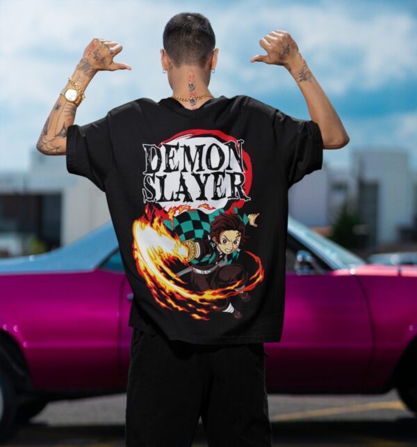 Demon Slayer 1 - Back Printed - Anime T-Shirt - Black