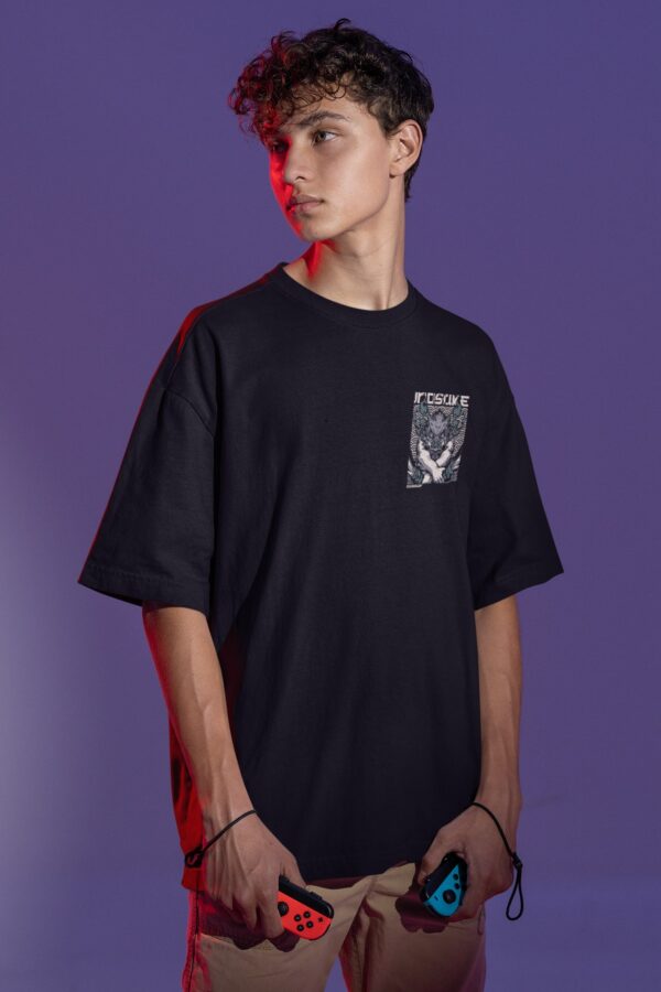 Inosuke Hashibira  - Back Printed - Anime T-Shirt - Black Regular - Image 3