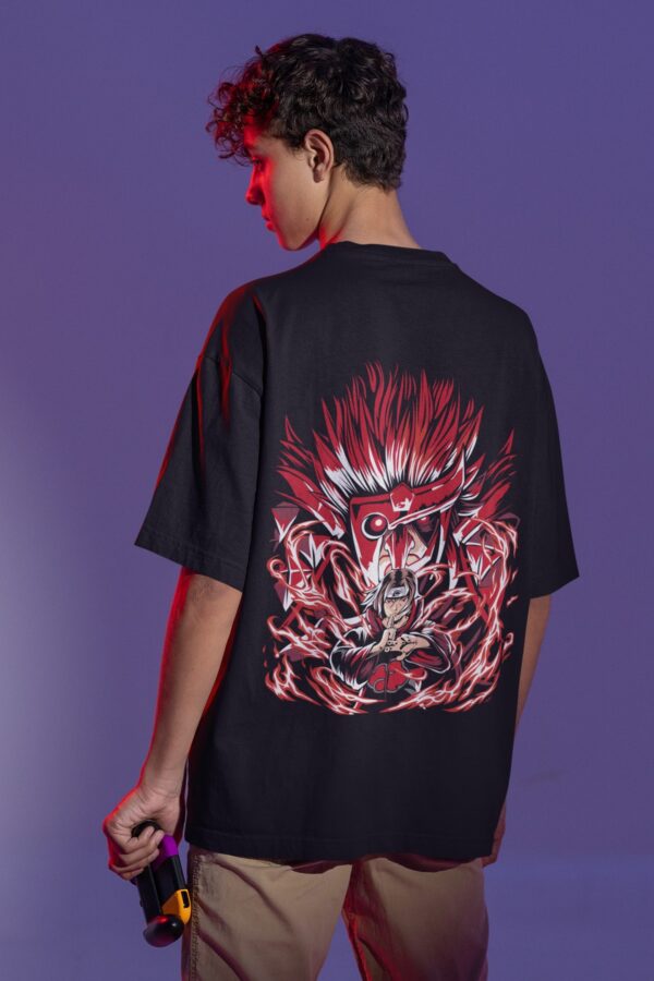 Itachi Uchiha - Back Printed - Anime T-Shirt - Black Regular - Image 4