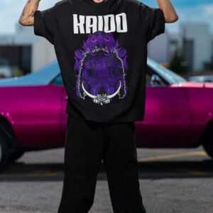 Kaido One Peice - Back Printed - Anime T-Shirt - Black Regular