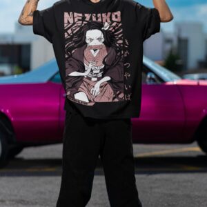 Nezuko - Back Printed - Anime T-Shirt - Black Regular